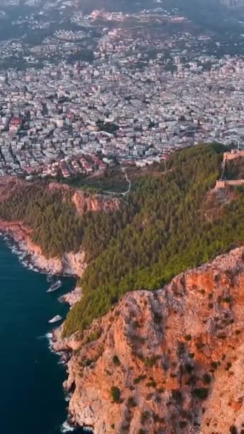 Vídeo Vertical Vibrações Verão Castelo Alanya — Vídeo de Stock