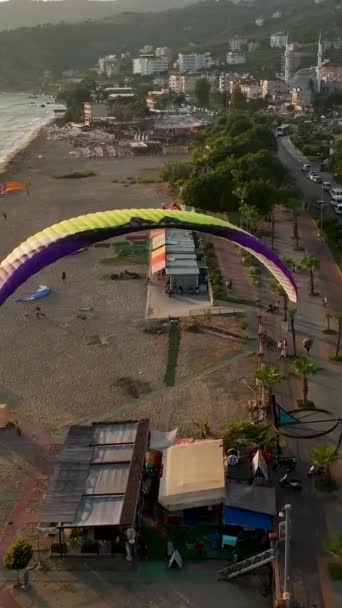 Paragliding Létat Nad Mořem — Stock video
