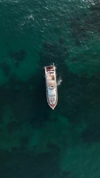 Piękne Wakacje Jachcie Lazurowym Morzem — Wideo stockowe
