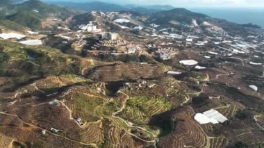 Çiftlik Arkaplanı Hava Görünümü Bulutlu