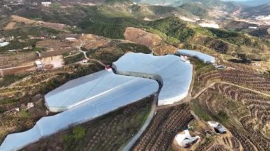 Çiftlik Arkaplanı Hava Görünümü Bulutlu