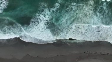 sea filmed on a drone in the sunset