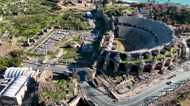 Turecko Strana Úžasné Antik Město Pozadí — Stock video