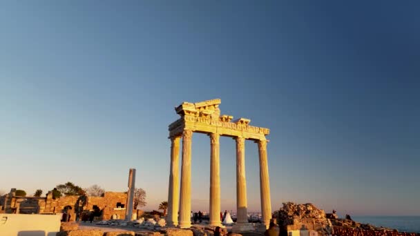 土耳其方面令人敬畏的古董城市背景 — 图库视频影像