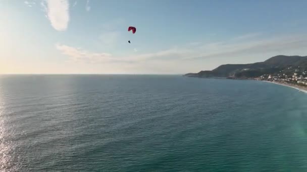 Paragliding Sport Time Awesome View Background — Vídeos de Stock