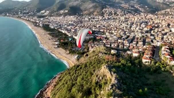 Paragliding Sport Time Awesome View Background — Vídeo de stock