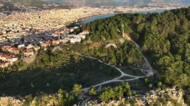 Paraşüt sporu harika görünüm arkaplanı