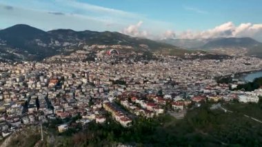 Paraşüt sporu harika görünüm arkaplanı