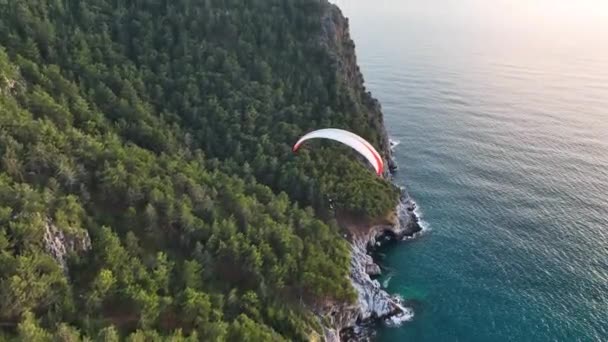 Paragliding Sport Time Awesome View Background — Vídeo de stock