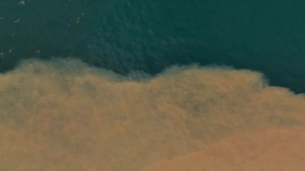 Река Впадает Море Разделяя Море Пополам — стоковое видео