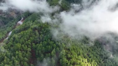 Mountain river awesome background view cloudy lanscape