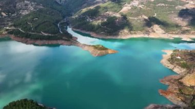 Mountain river awesome background view cloudy lanscape