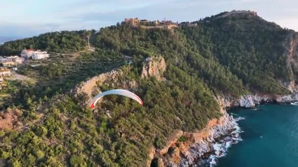 Paragliding Sport Time Awesome View Background — Vídeos de Stock