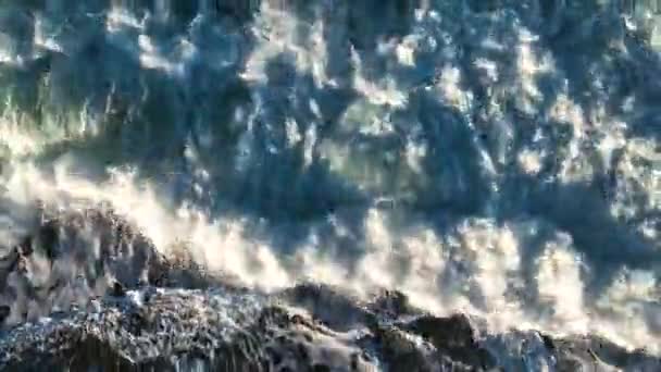 Θάλασσα Την Αυγή Πετούν Φόντο — Αρχείο Βίντεο