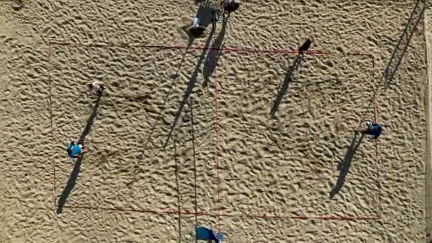 Beach Volleyball Aerial View Turkey — Stock video