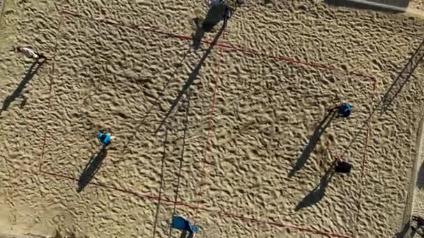 Beach Volleyball Aerial View Turkey — Stockvideo