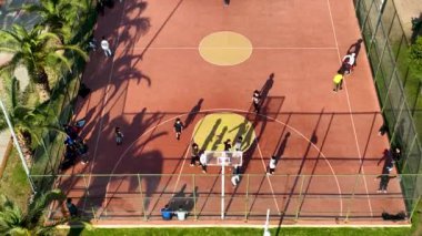 Basketball court aerial background 4 K