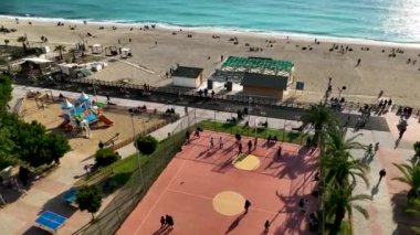 Basketball court aerial background 4 K