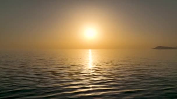 Foggy Mystical Sunset Sea — Stockvideo