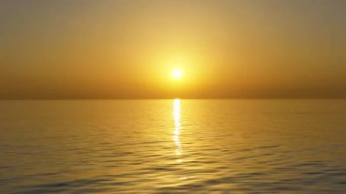 Foggy Mystical sunset over the sea