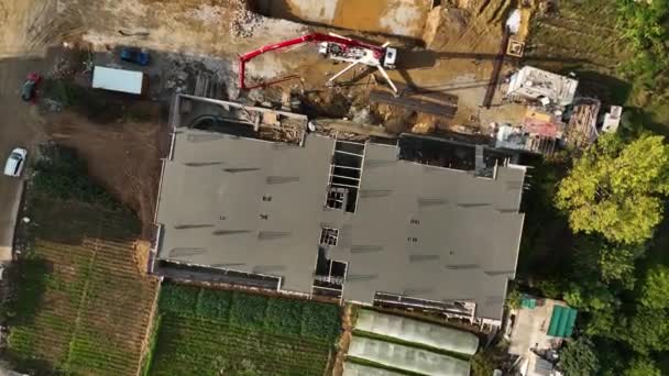 Bau Von Wohngebäuden Luftaufnahme — Stockvideo