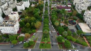 Houses on the skyline cloudy weather background view