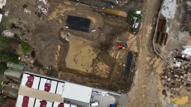 Site Construction Dans Bâtiment Résidentiel Étape Finale Construction Préparation Aménagement — Video