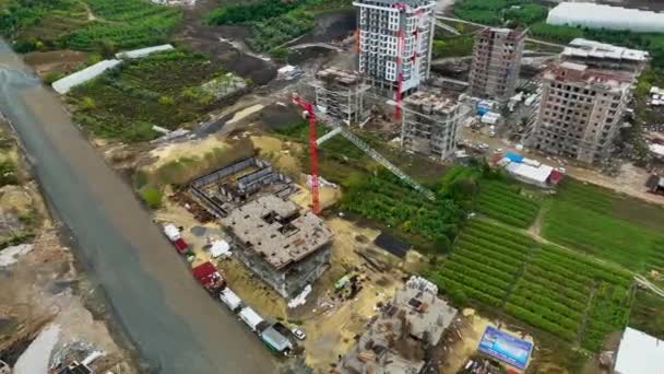 Site Construction Dans Bâtiment Résidentiel Étape Finale Construction Préparation Aménagement — Video