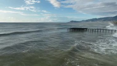 aerial view amazing spring sea 4 K