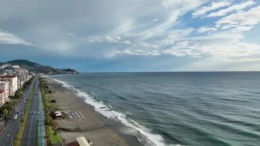 aerial view amazing spring sea 4 K background