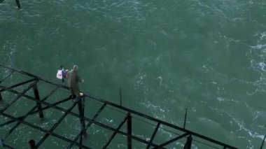 Aerial view mediterranean sea blue sea stormy waves