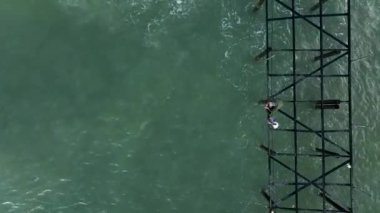 Aerial view mediterranean sea blue sea stormy waves