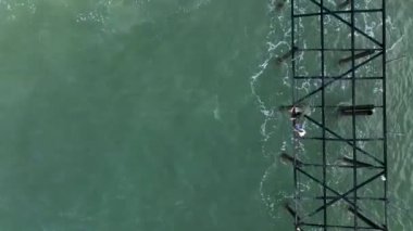 Aerial view mediterranean sea blue sea stormy waves