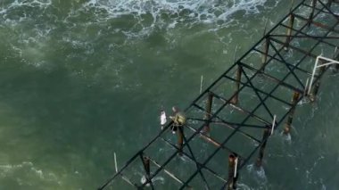 Aerial view mediterranean sea blue sea stormy waves
