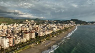 aerial view amazing spring sea 4 K