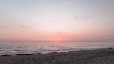 Aerial view on a beautiful beach 4K awesome background