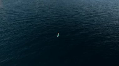 Sup Fun Rowing.Athlete Floating Sup Board On Vacation.Tourist Floating Standup Paddle Board