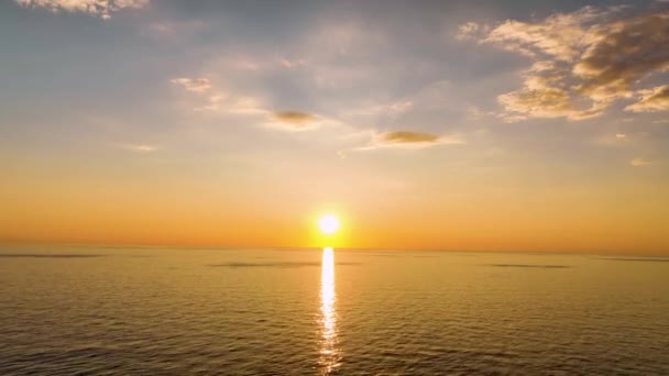 Water Aerial View Calm Waterscape Sunny Evening — Stockvideo
