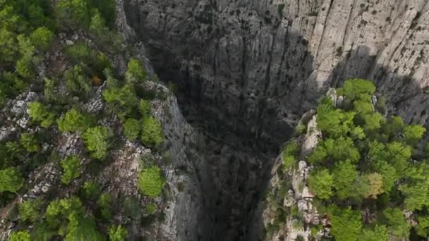 Красивая Природа Турции Каньон Высоты Птичьего Полета — стоковое видео