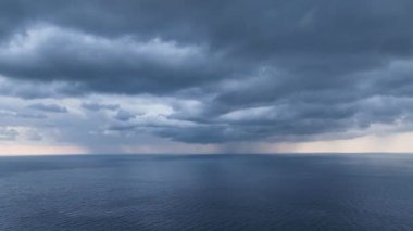 Abstract aerial nature summer ocean sunset sea and sky background. Vacation, travel and holiday concept 4 K
