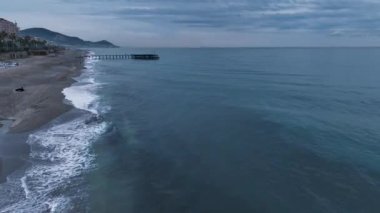 Abstract aerial nature summer ocean sunset sea and sky background. Vacation, travel and holiday concept 4 K