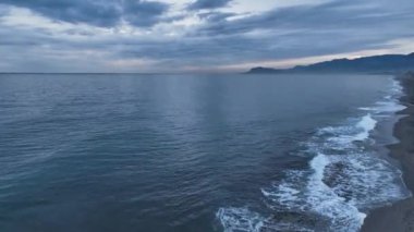 Abstract aerial nature summer ocean sunset sea and sky background. Vacation, travel and holiday concept 4 K