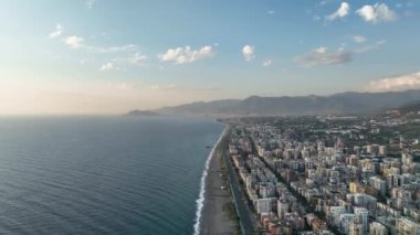 Panorama of the city from a birds eye view 4 K