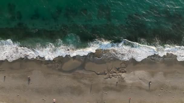 Aerial View Drone Low Altitude Sunset Summer Motion Small Waves — Αρχείο Βίντεο