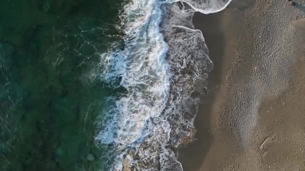 Aerial View Drone Low Altitude Sunset Summer Motion Small Waves — Wideo stockowe