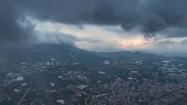 Abstract aerial nature summer ocean sunset sea and sky background. Vacation, travel and holiday concept 4 K