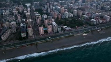 Summer evening view with beautiful clouds aerial view