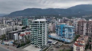 Panorama of the city from a birds eye view 4 K