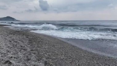 Summer evening view with beautiful clouds aerial view