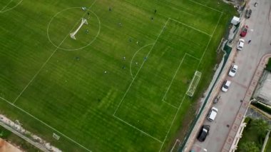 Local club soccer players training great background